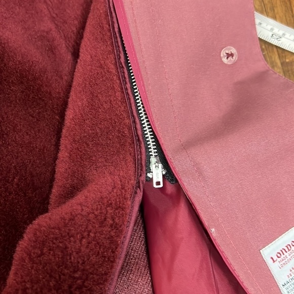 London Fog Trench Coat Belted Vintage Zip Out Liner Beautiful Mauve Purple - Picture 9 of 16